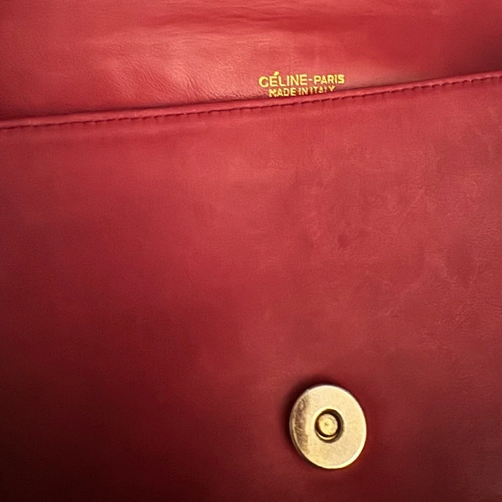 Celine vintage Red Quilted Leather Bag with COA - Picture 12 of 17